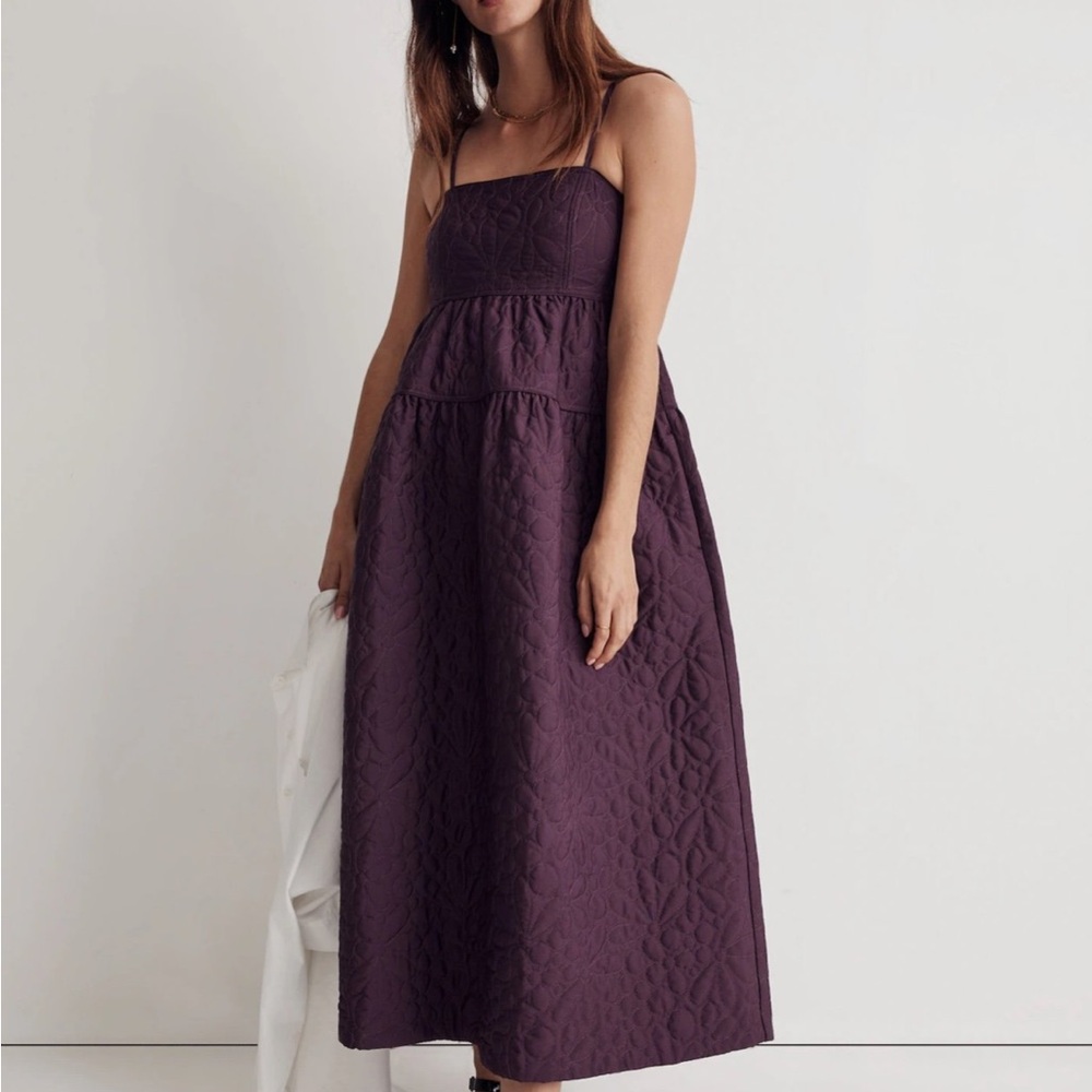 Elegant Purple Quilted Dress